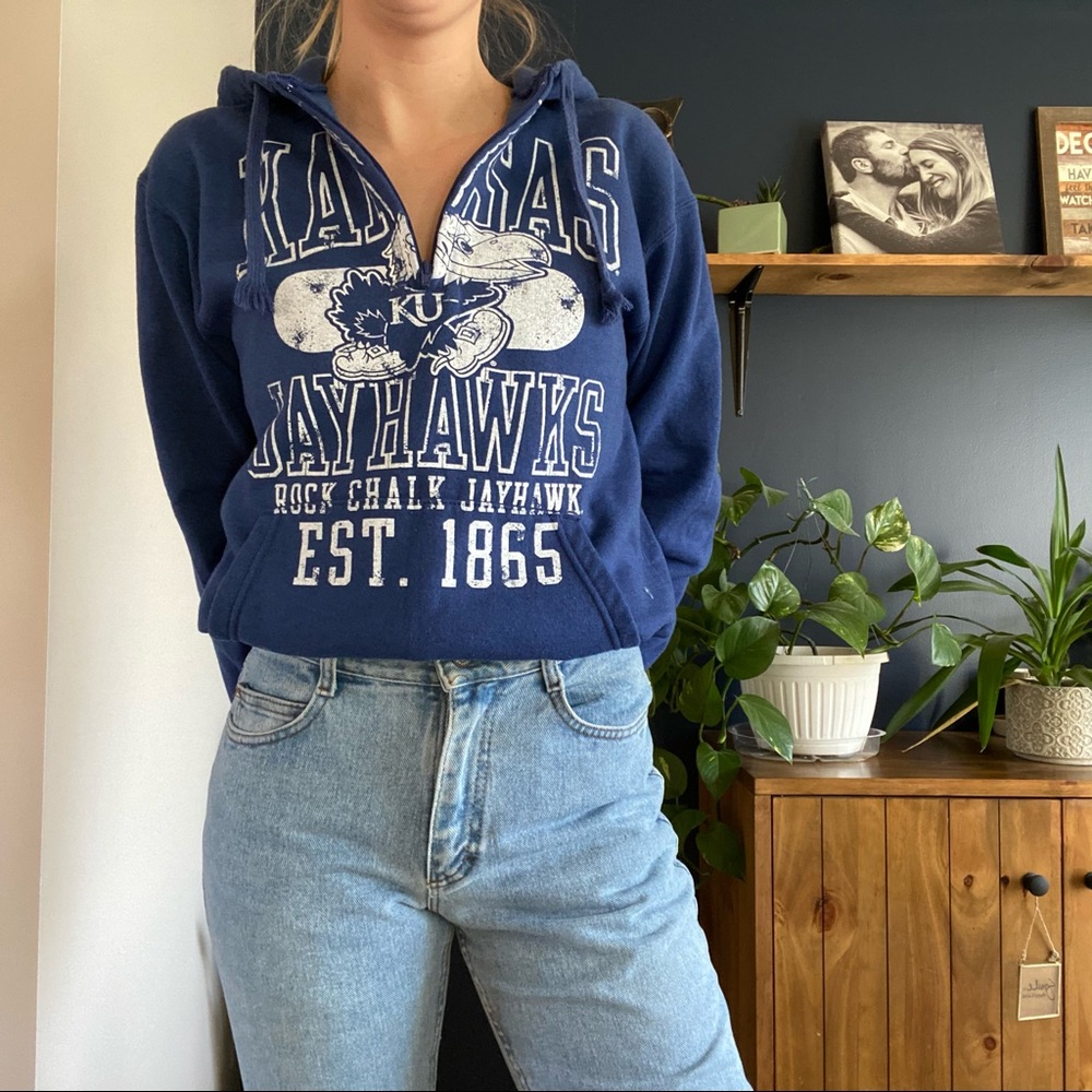 Champion Jayhawks 3/4 zip hoodie